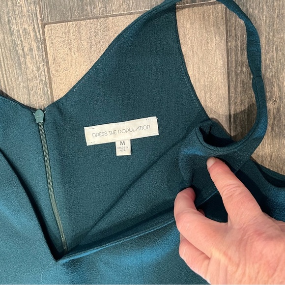 Dress the Population Isabelle Crepe Pine Green Mermaid Midi Dress, Size Medium - Picture 8 of 12